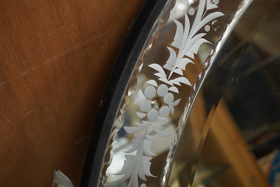 A modern Venetian style heart shaped mirror, 78cm